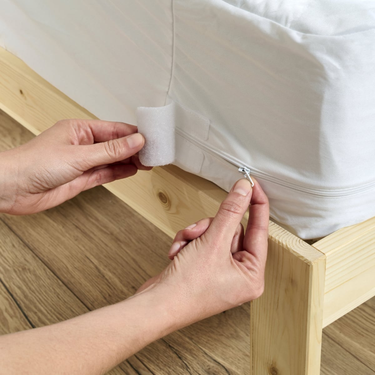 Lot de 2 Housses intégrales matelas ANTI-PUNAISES DE LIT blanc, BLEU CALIN