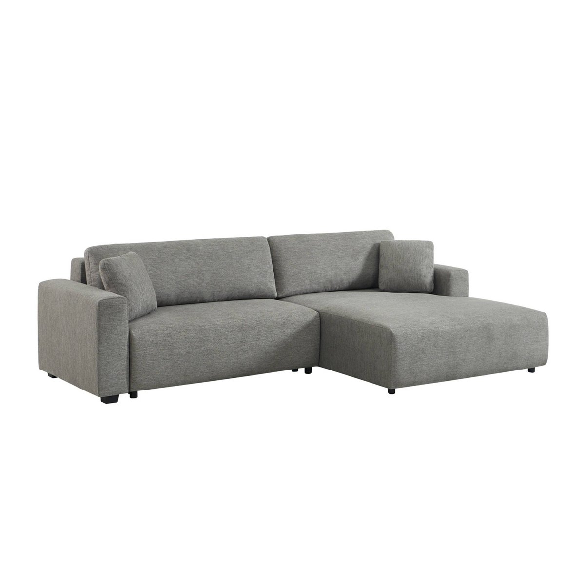 Canapé d'angle droit convertible 3 places tissu avec coffre WIDE gris foncé, SWEEEK