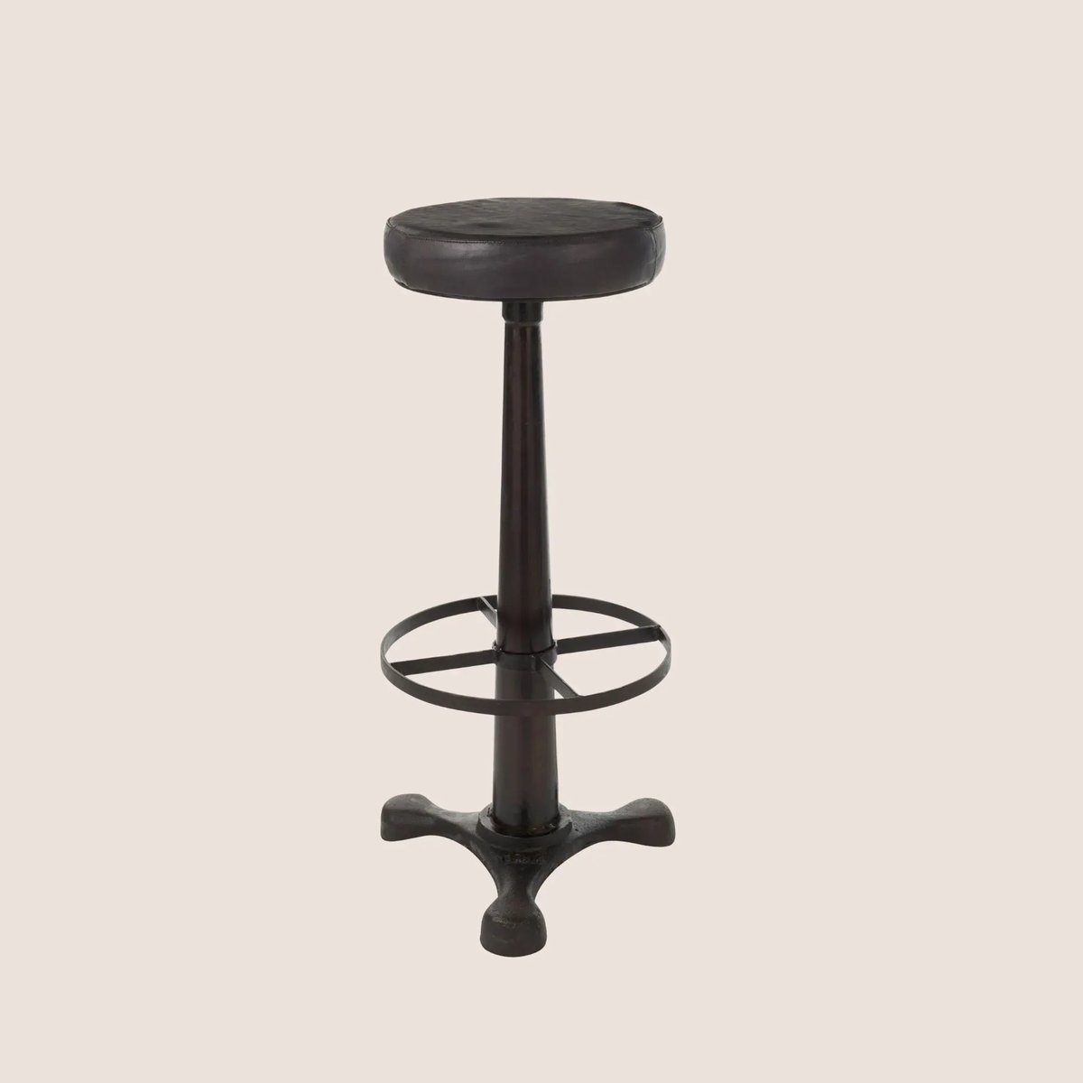 Tabouret de bar en métal et cuir - TANIS noir, HELLIN, DEPUIS 1862