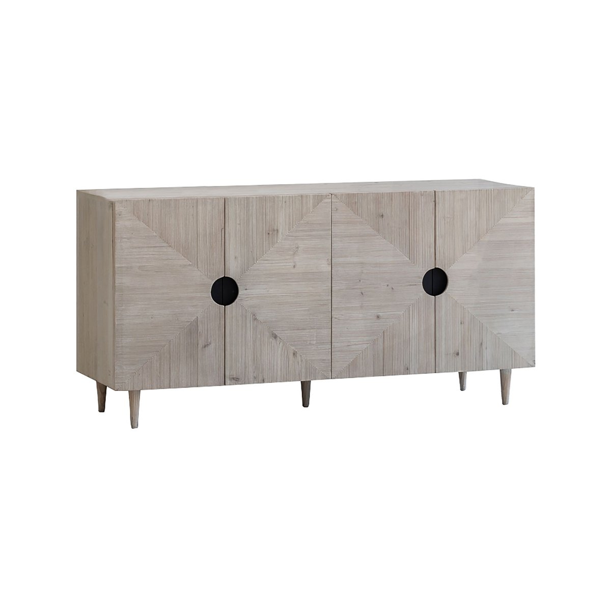 Bahut 4 portes en pin recyclé beige, NOW'S HOME