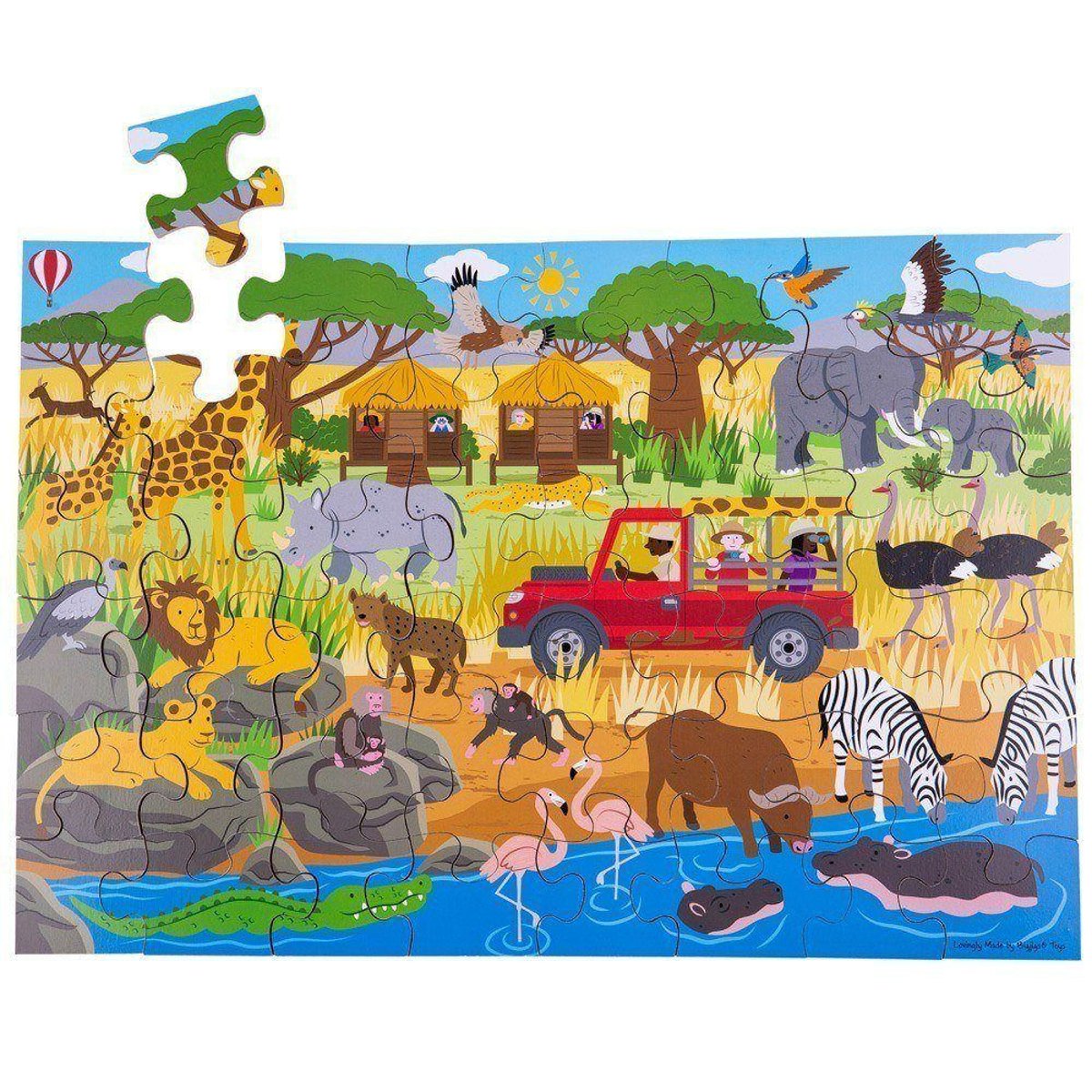 Puzzle géant Aventure africaine rouge, BIGJIGS