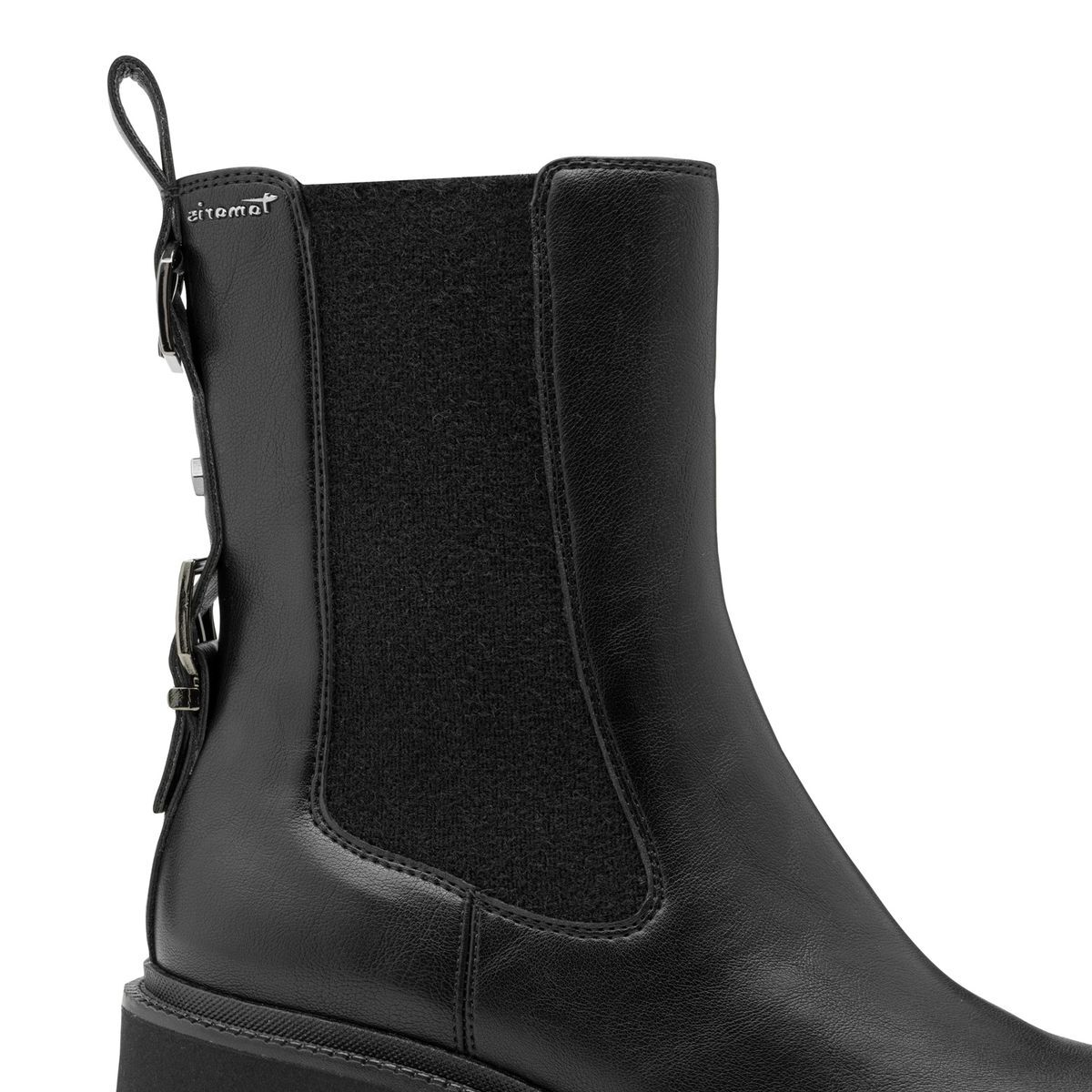 Bottine Chelsea zippée noir, TAMARIS