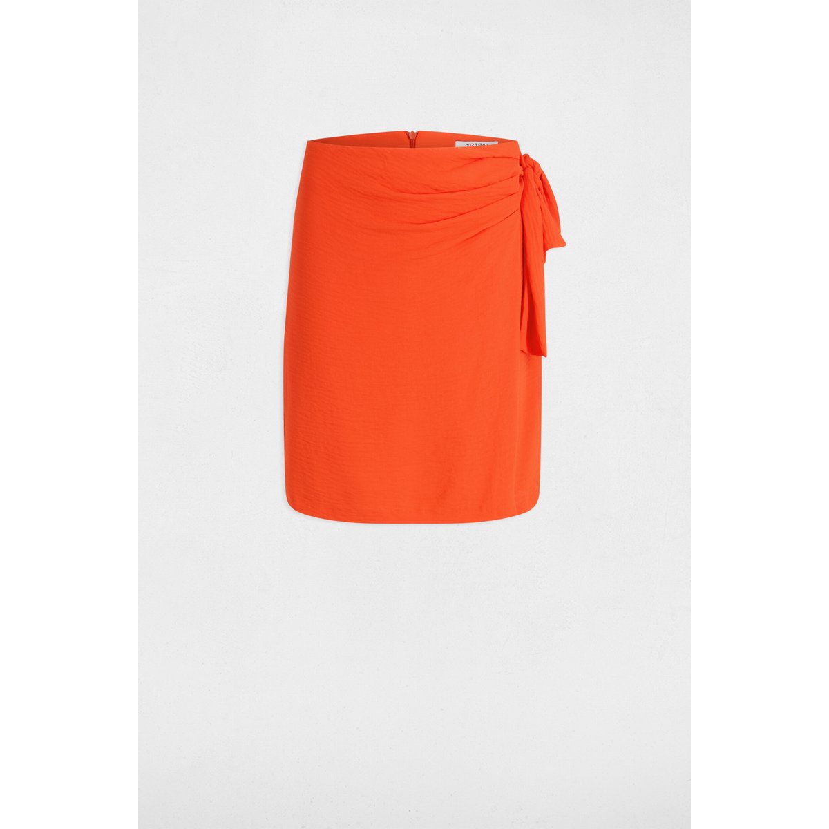 Jupe portefeuille drapée orange foncé, MORGAN