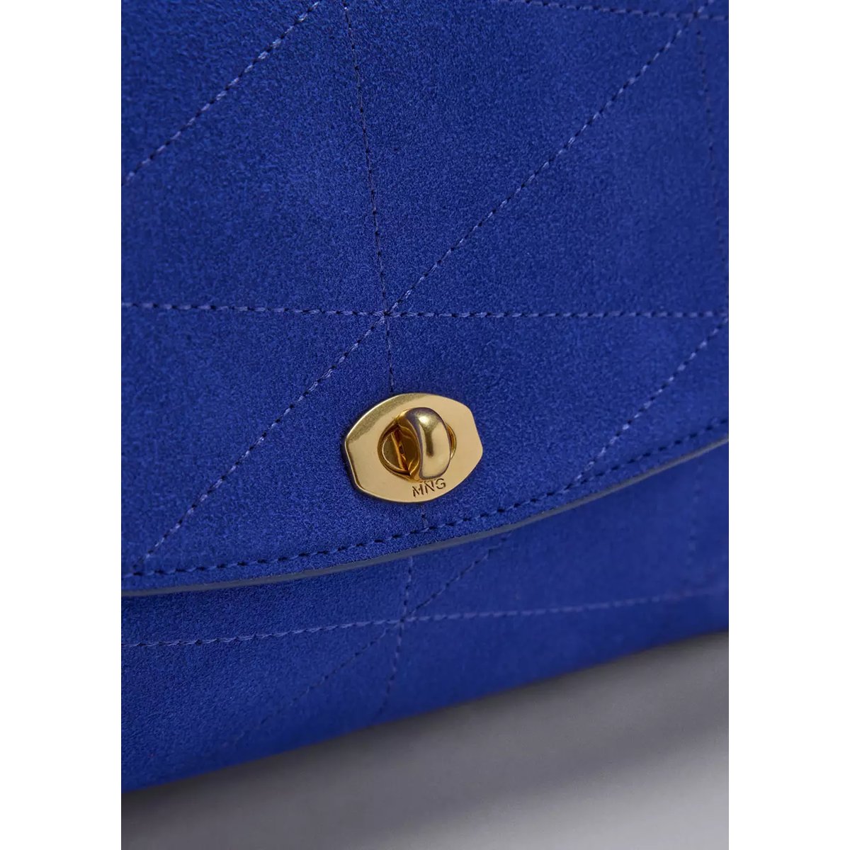 Petit sac à main en cuir à chaîne bleu électrique, MANGO