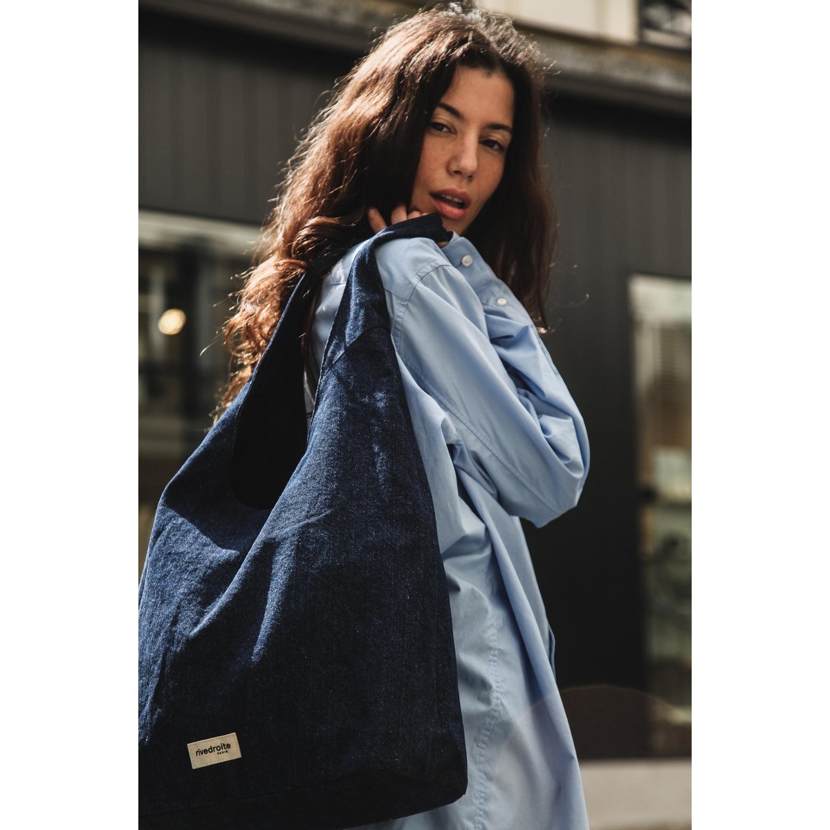 Sac seau denim RICHELIEU denim brut, RIVEDROITE