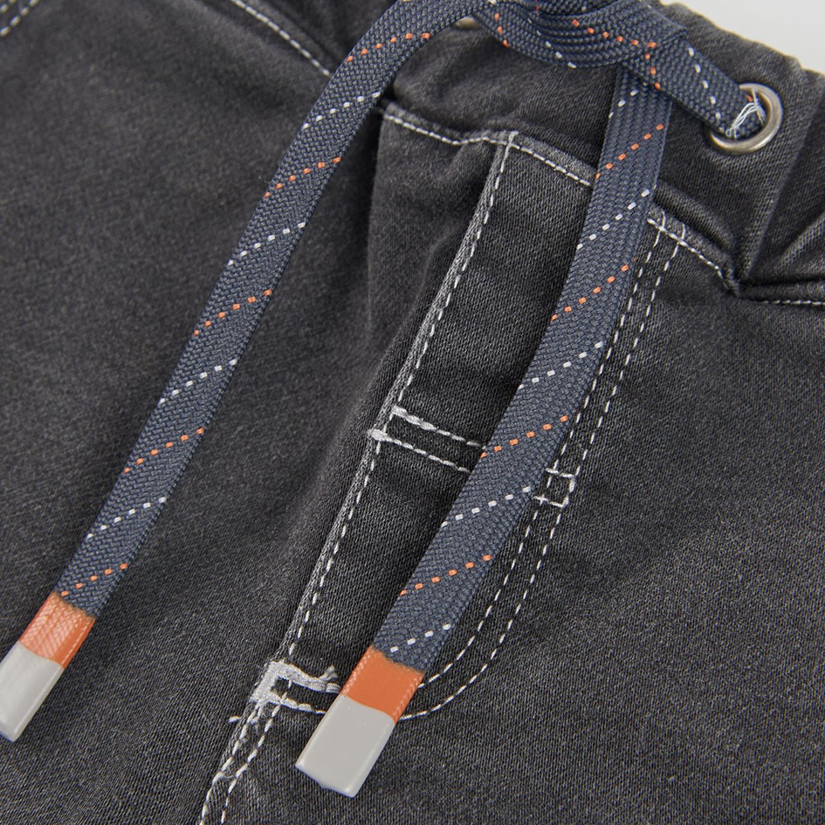 Pantalon garçon denim avec poches cargo noir, BOBOLI
