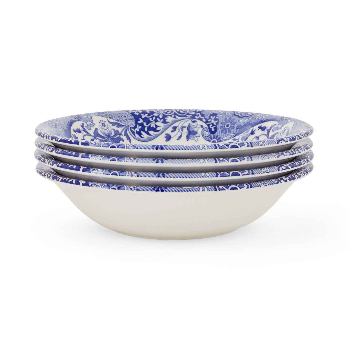 Set of 4 Blue Christmas Tree Cereal Bowls blue, SPODE