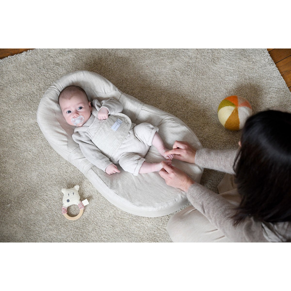 Cocon ergonomique bébé COCOONABABY lin, RED CASTLE