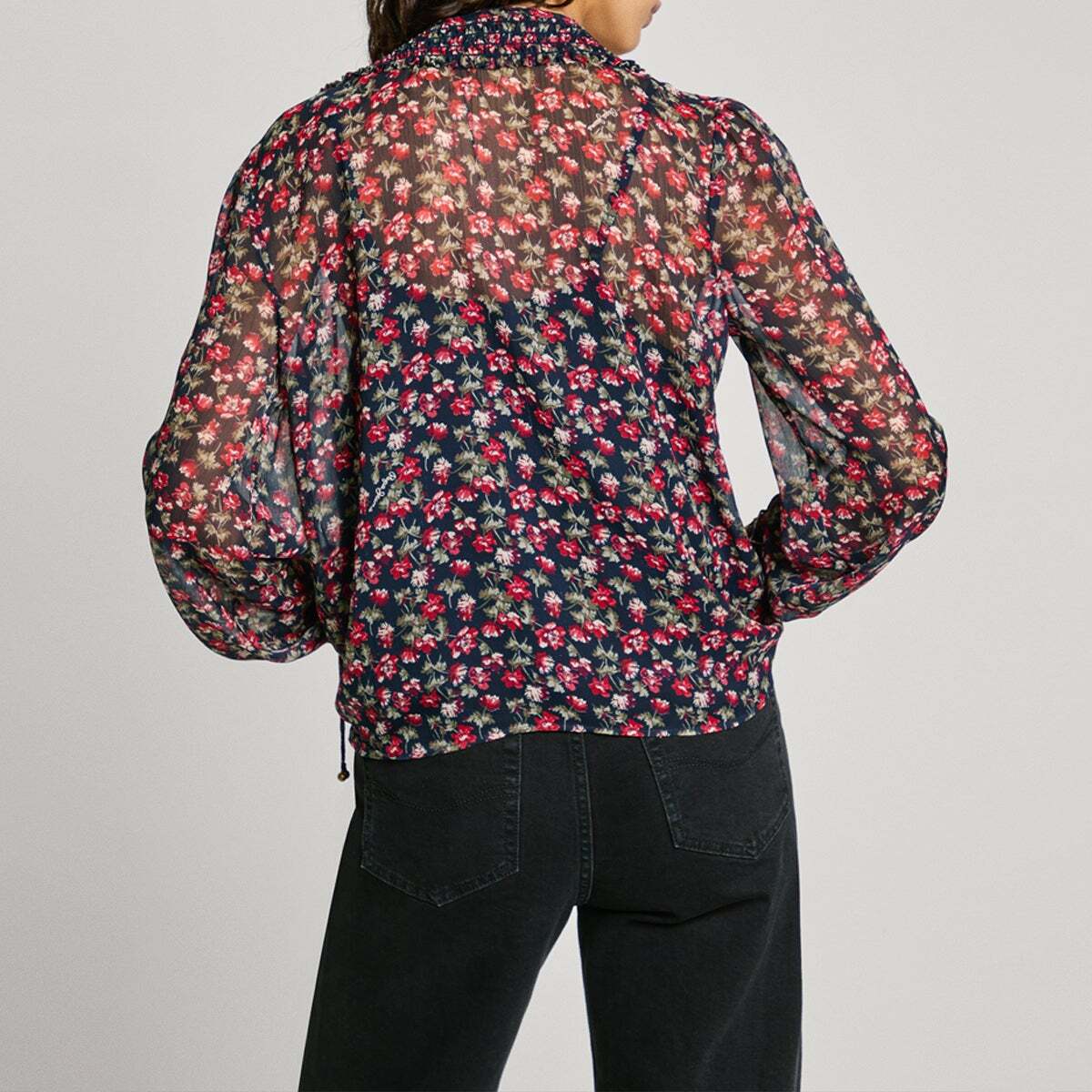 Blouse Semi-Transparente À Imprimé Floral bleu dulwich, PEPE JEANS