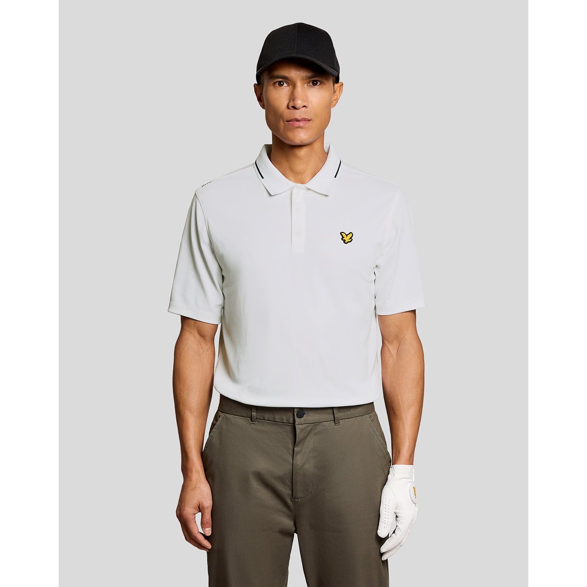 Polo à liserés contrastés technique blanc, LYLE & SCOTT