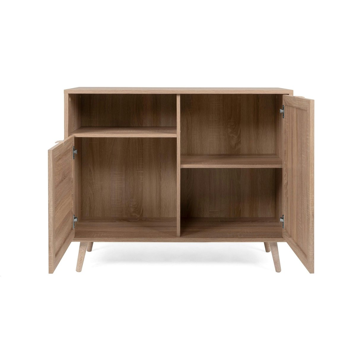 Petit buffet bohème 2 portes effet rotin SONA bois naturel, PIER IMPORT