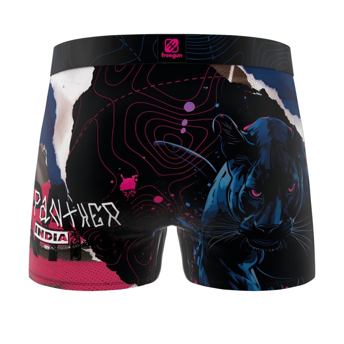 Lot De 3 Boxers Microfibre noir/jaune/orange/bleu/fushia/turquoise/blanc, FREEGUN