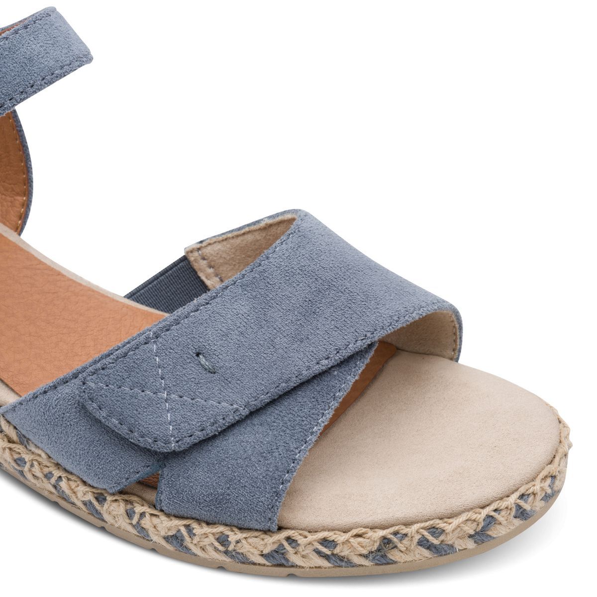 Sandale à talon vegan bleu marine structuré, JANA