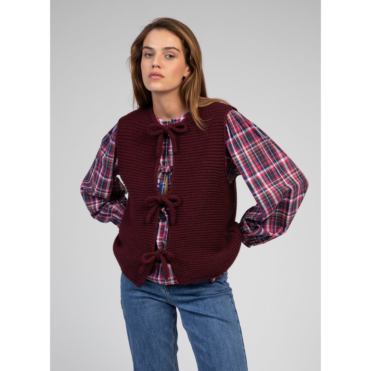 Cardigan Sans Manche LEGRINGA ecru, AN'GE