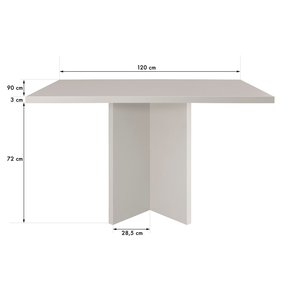Table à manger rectangulaire MATILDA taupe, REALLY NICE THINGS