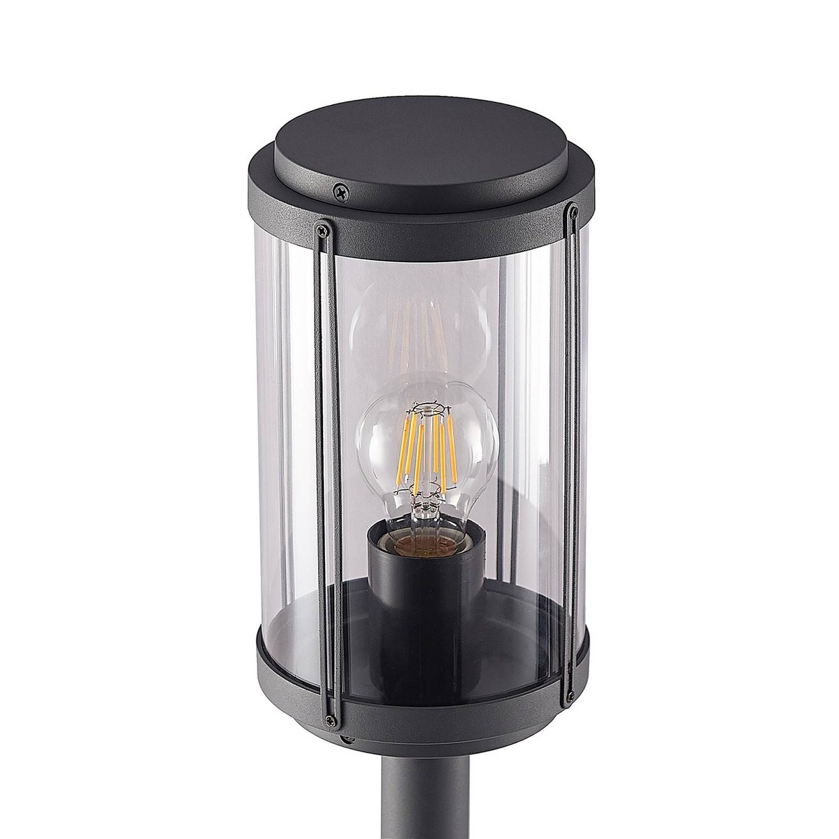 Luminaire extérieur en aluminium moderne gris foncé, transparent, LINDBY