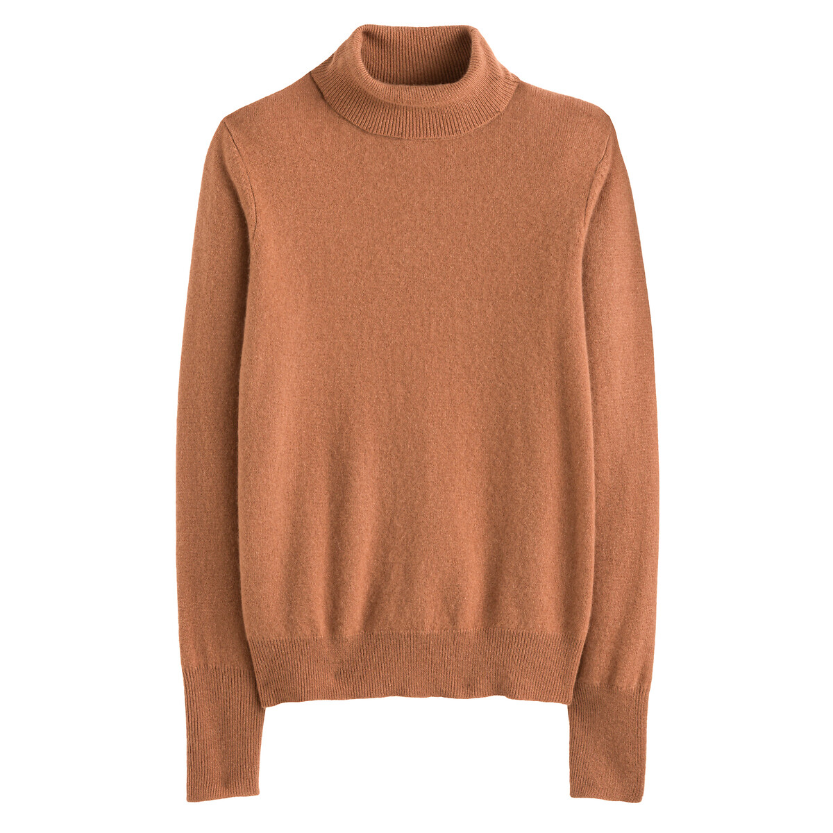 Cashmere Fine Knit Jumper with Turtleneck camel, LA REDOUTE COLLECTIONS