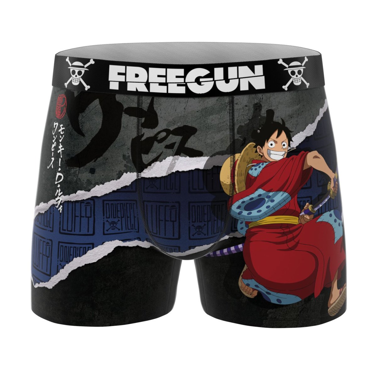 Lot De 4 Boxers One Piece rouge/noir/orange/vert/violet, FREEGUN