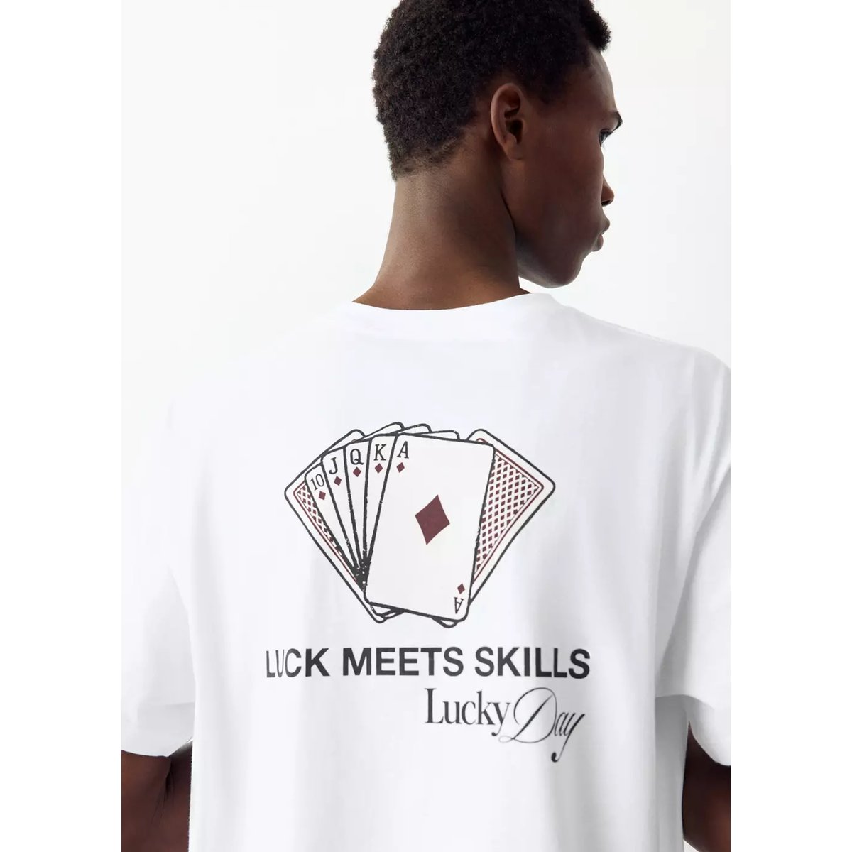 T-shirt 100 % coton imprimé blanc, MANGO TEEN