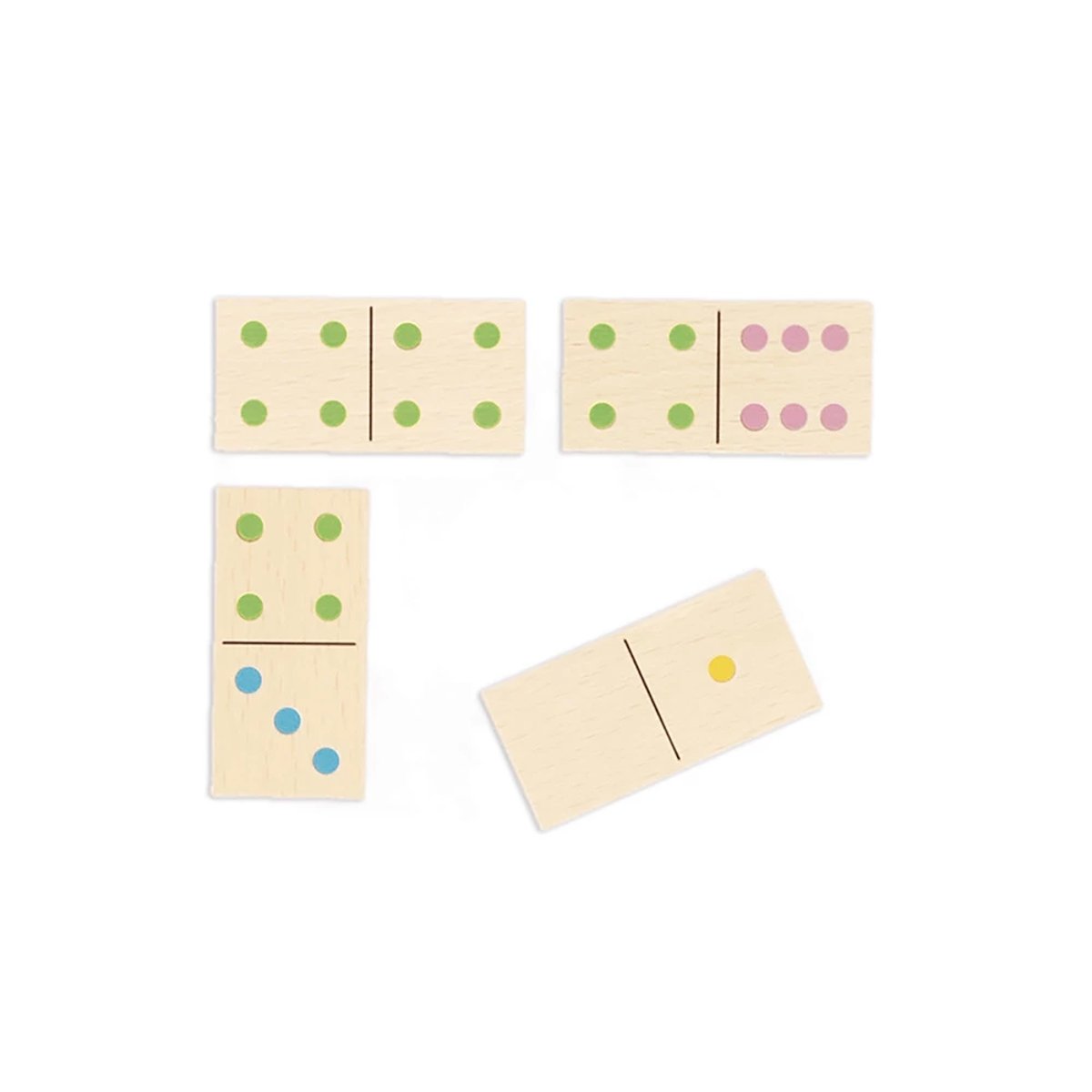 Jeu De Dominos En Bois 28 Pièces couleur unique, JANOD