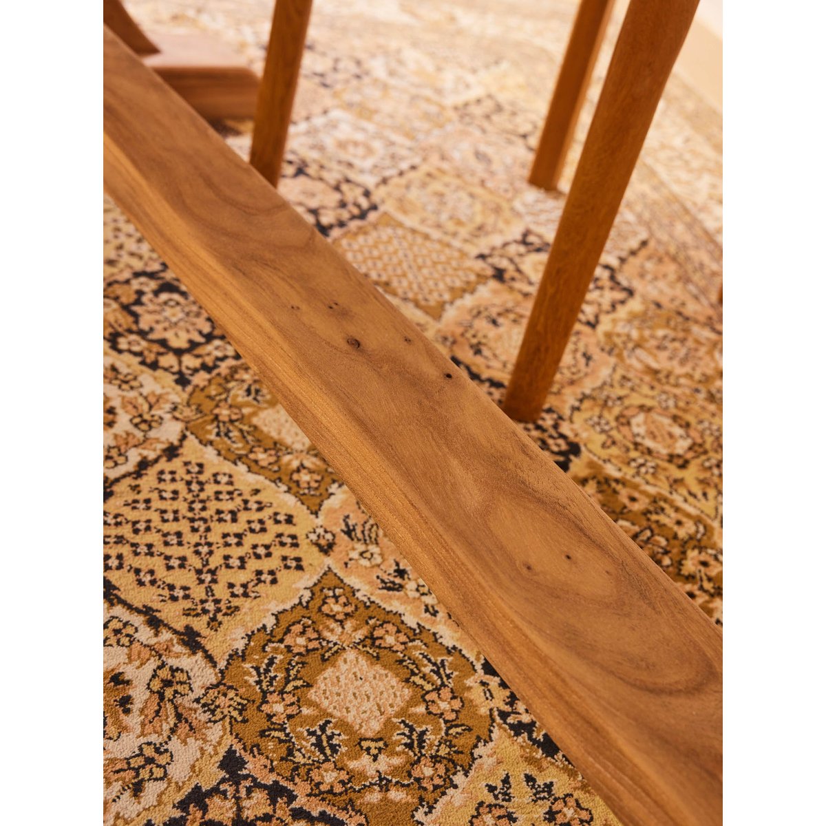 Grande table à manger en bois massif et sablé Romy N°1507 - Bon état bois clair, DEBONGOUT