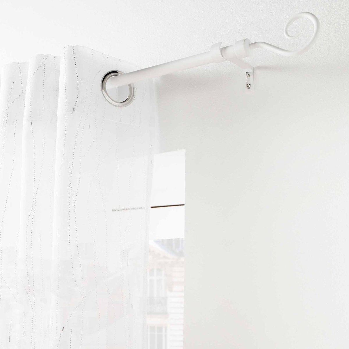 Kit de tringle à rideaux extensible ARABESQUE blanc, TOILINUX