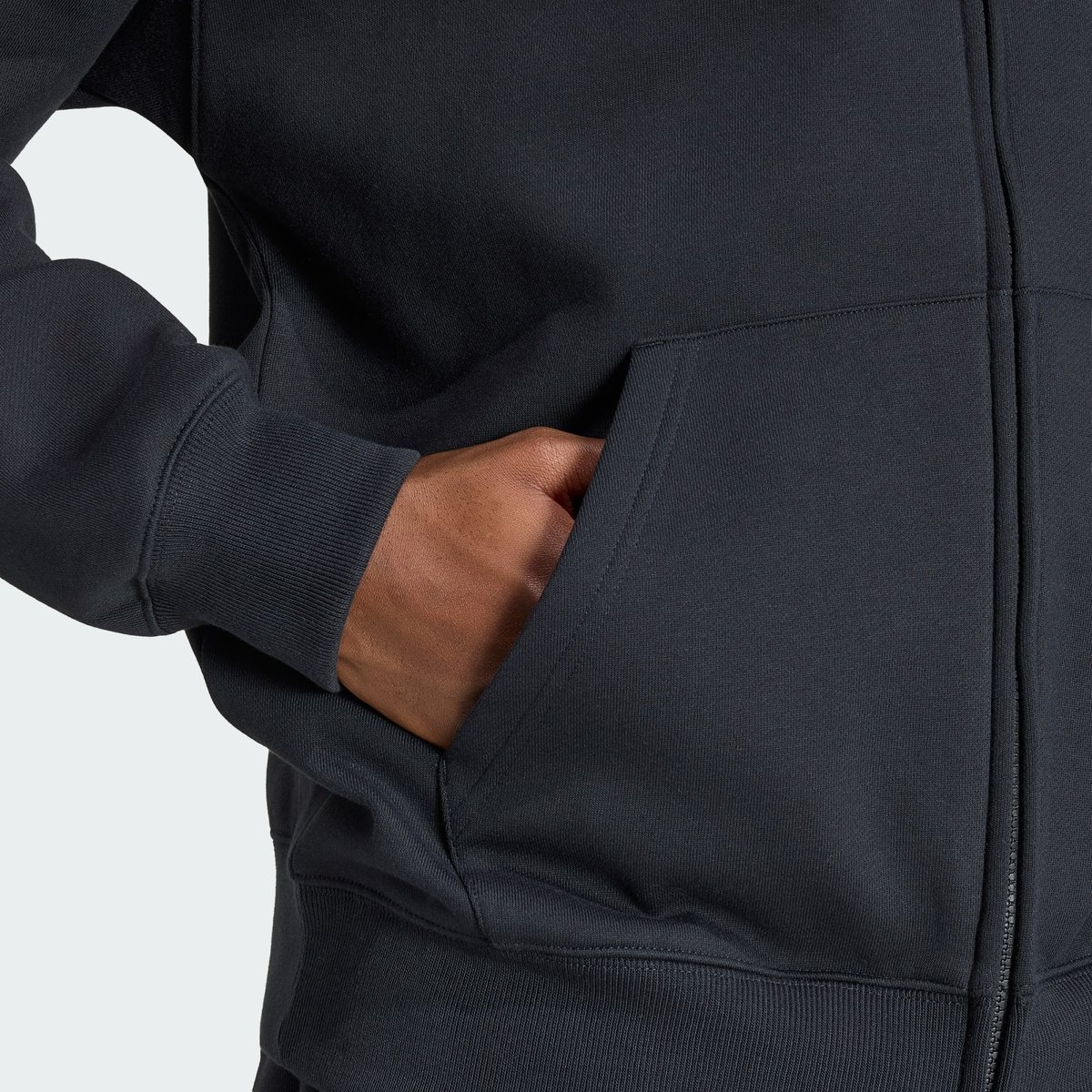 Veste À Capuche Zip Intégral Large Trèfle Essentials Veste À Capuche Zip Intégral Large Trèfle Essentials black, adidas Originals