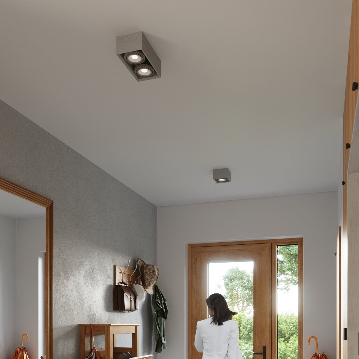 Plafonnier Béton Gris GU10/ES111 1 Quatro gris, EDEN