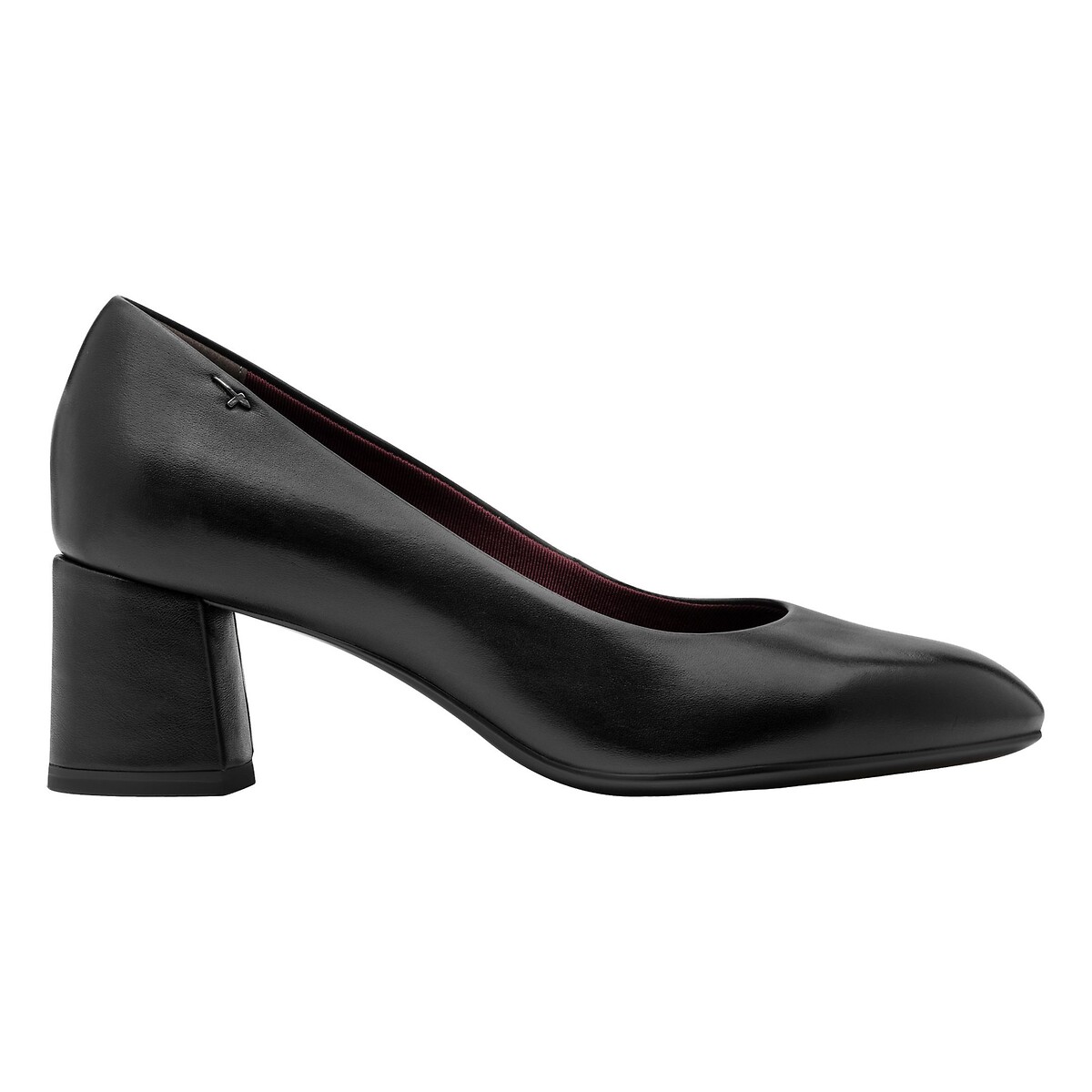 Escarpins en cuir, bout amande noir, TAMARIS