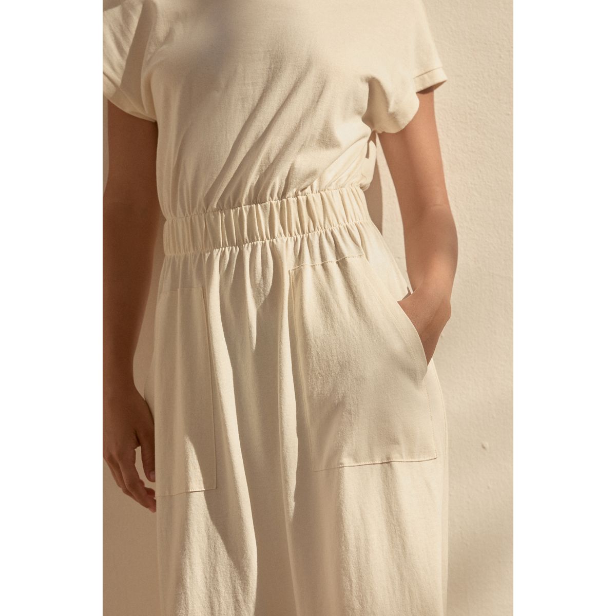 Robe t-shirt d’été mi-longue 100 % coton crème, NEXT