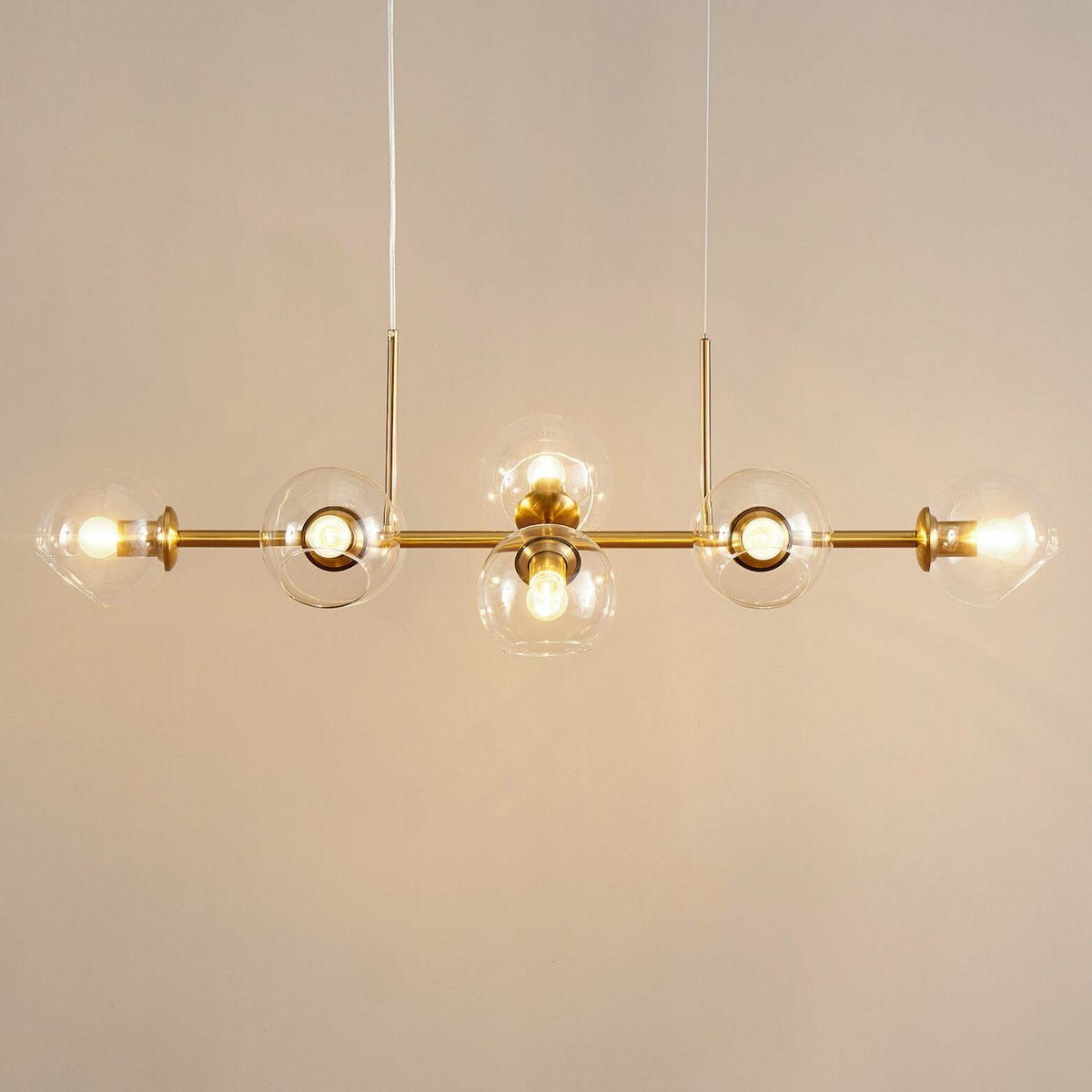 Majestueuse suspension en verre - CARLOTTA doré / laiton, KOSILUM