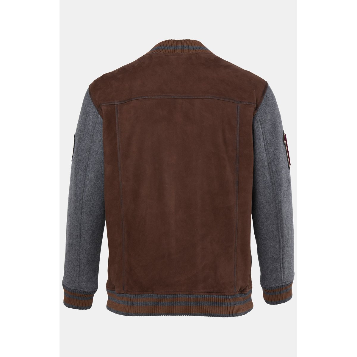 Blouson en cuir, esprit Teddy américain marron foncé, JP1880