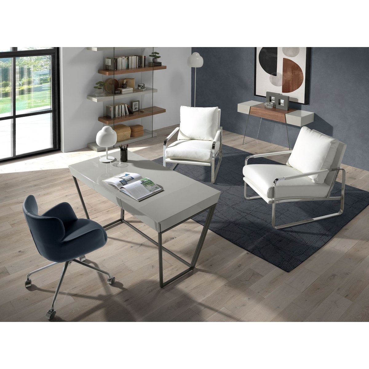 Fauteuil en similicuir blanc blanc cassé | acier, ANGEL CERDA
