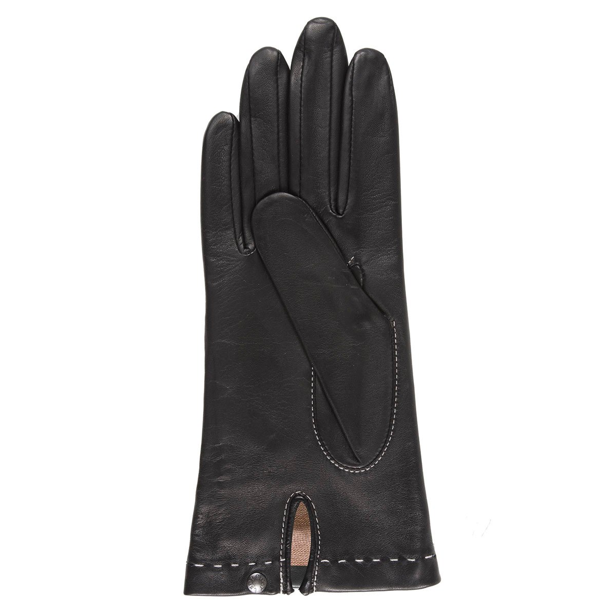Gants en cuir d'agneau pleine fleur, doublés soie, tendance et modernes brun cognac, ISOTONER