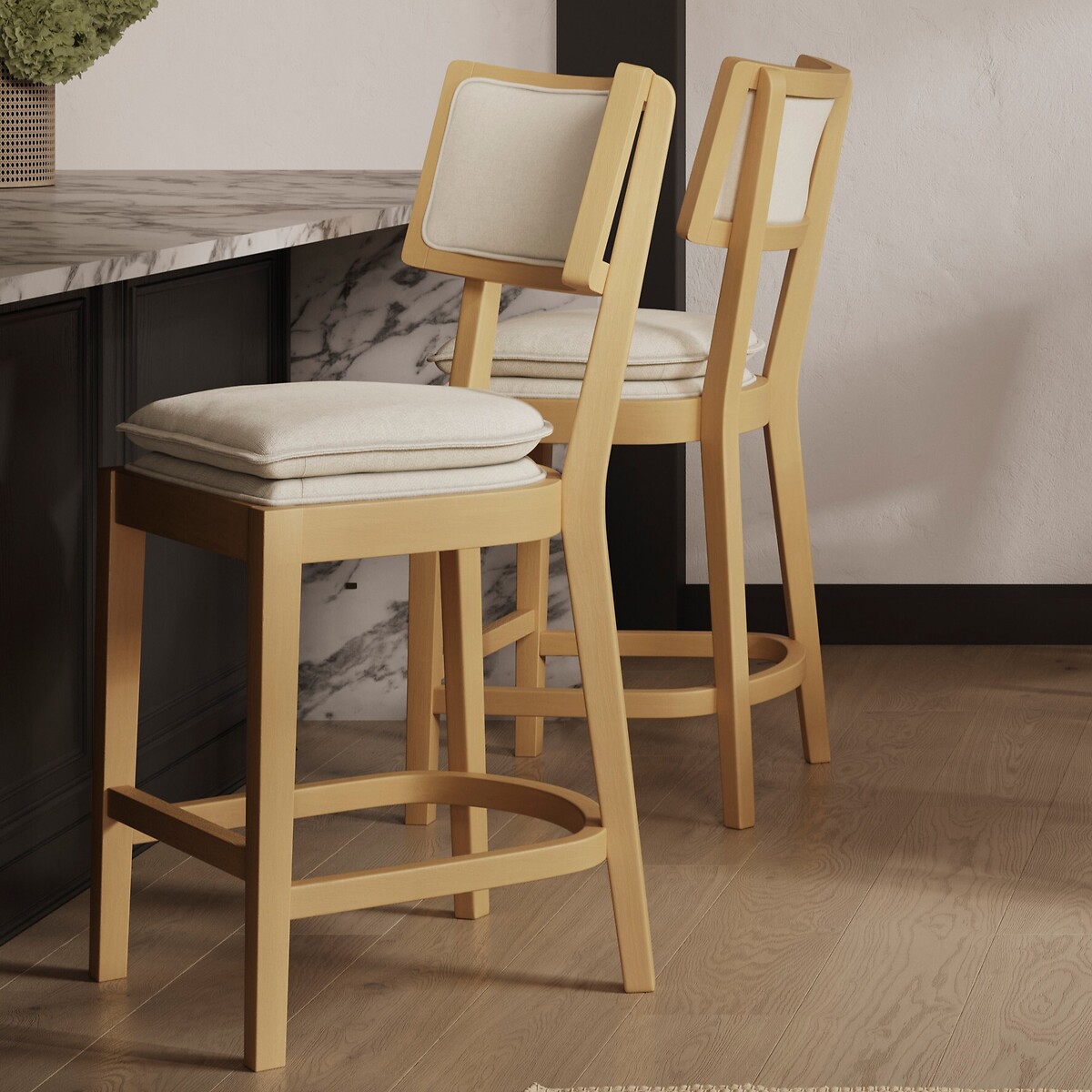 Treyson Upholstered Counter Stool beige/natural, SO'HOME