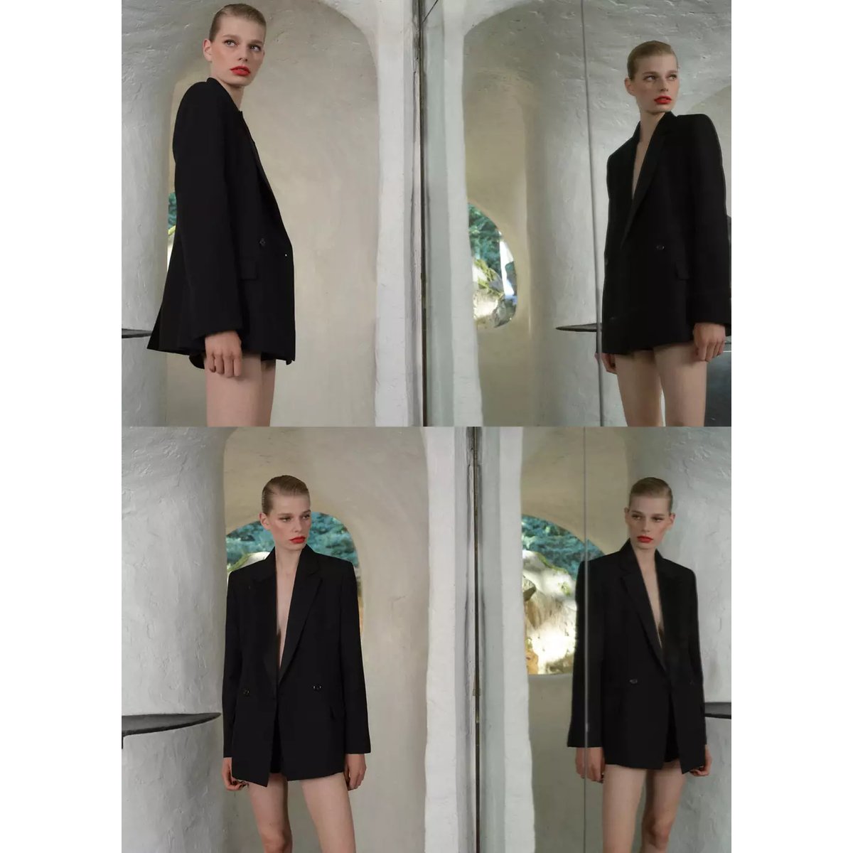 Blazer costume double boutonnage noir, MANGO