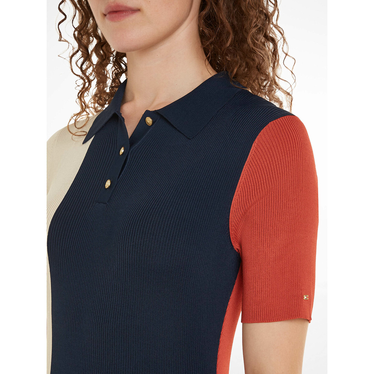 Robe-polo mi-longue, multicolore, manches courtes marine, TOMMY HILFIGER