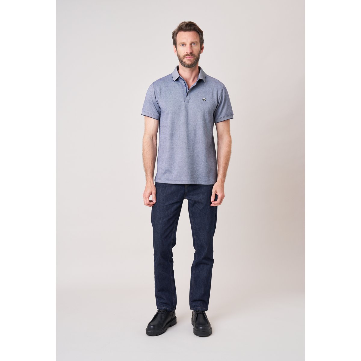 Polo regular homme en matière piquée VELVORN navy, DEELUXE