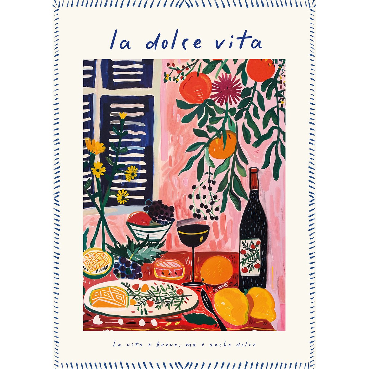 Affiche avec tableau décoratif, 50 x 70 cm beige, HANNUN