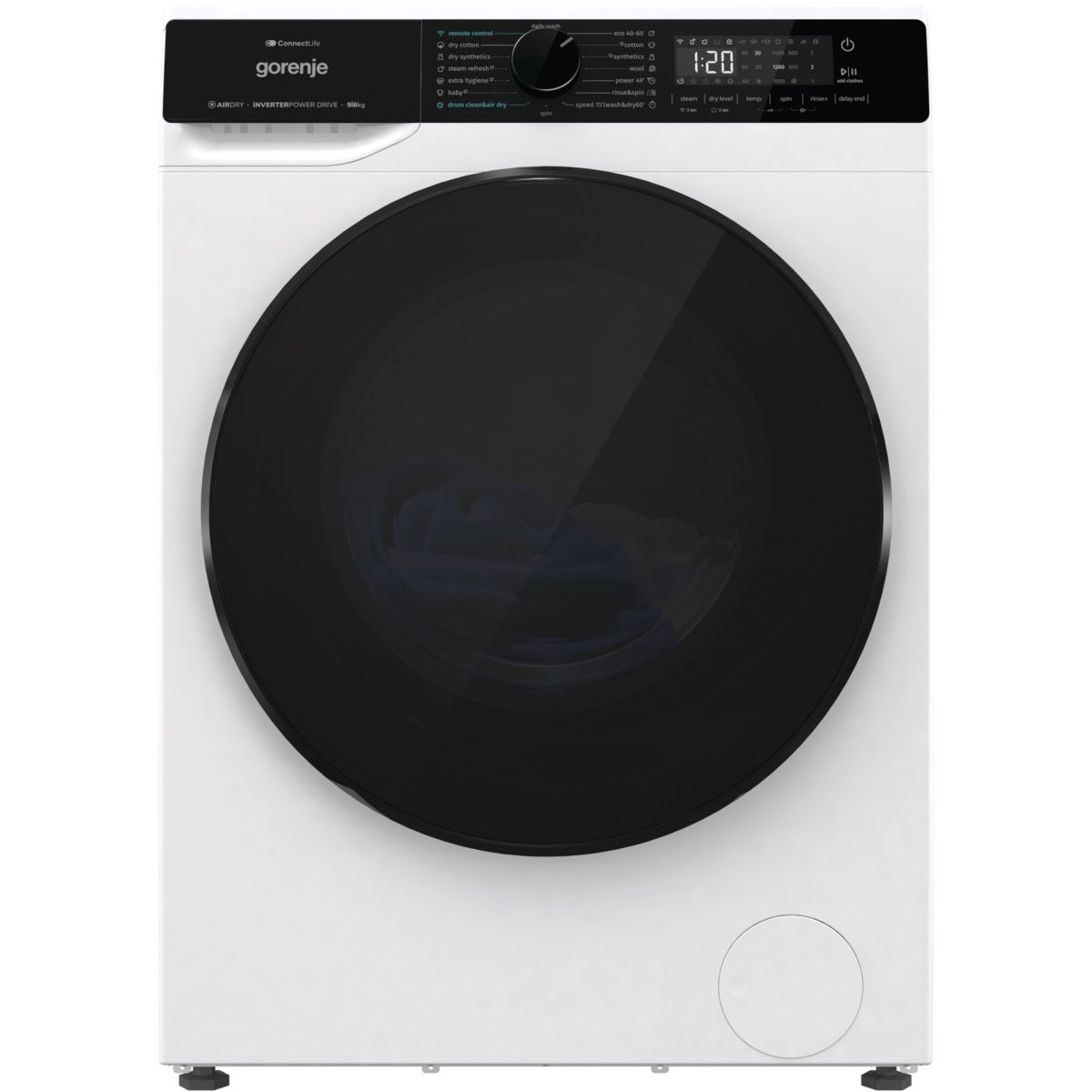 Lave linge séchant hublot WD2PA964ADW couleur unique, GORENJE