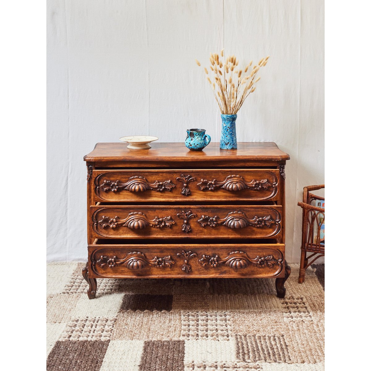 Commode provençale en bois Garance N°597 - Bon état bois foncé, DEBONGOUT