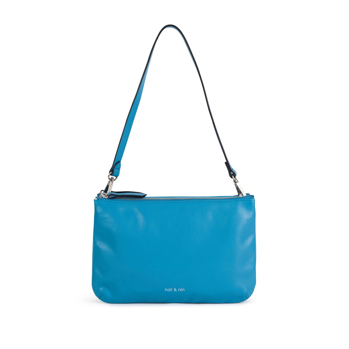 Sac à bandoulière en cuir BILLY turquoise, NAT & NIN