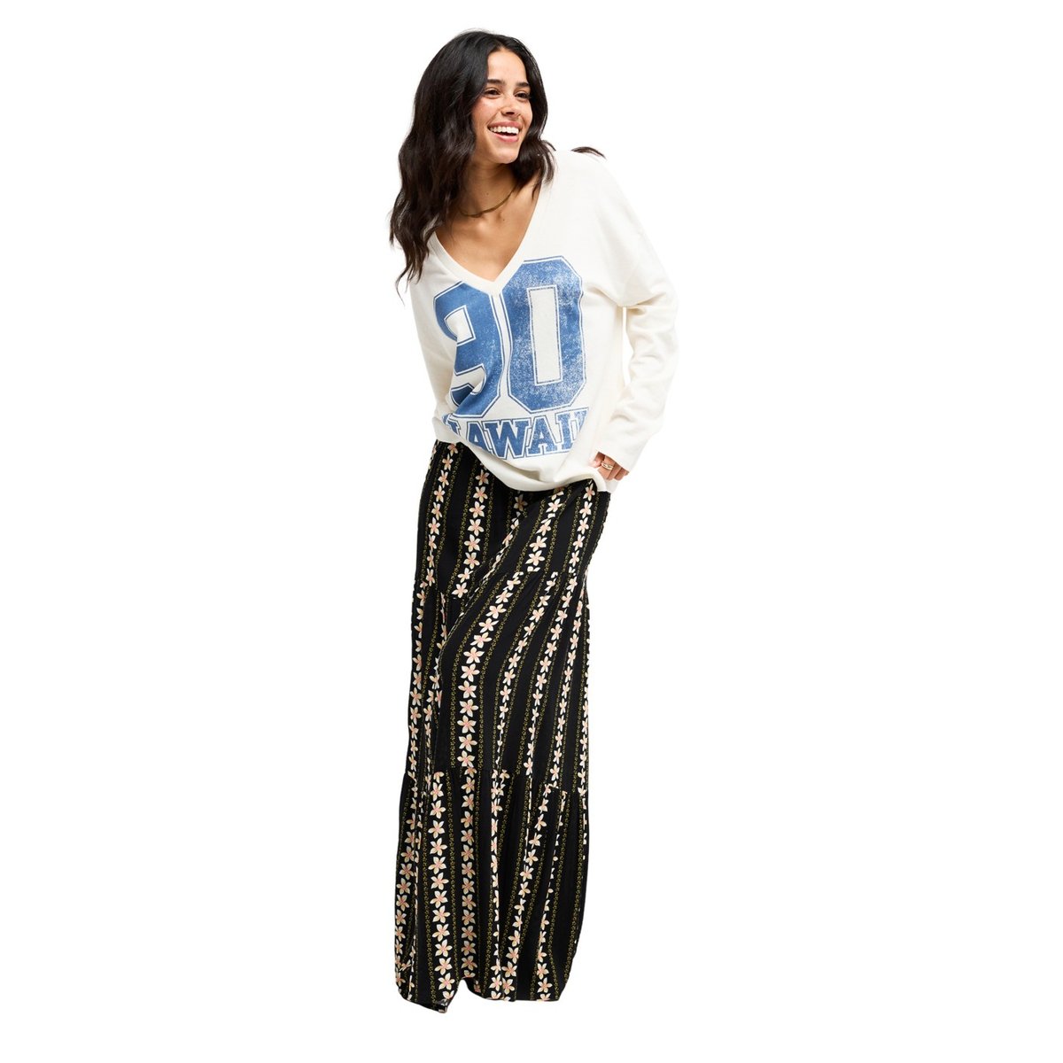 T-shirt oversize à manches longues SPORT IS DEEP. blanc coconut milk, ROXY