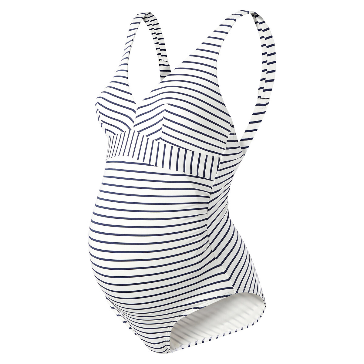 Fato de banho de maternidade de 1 peça com padrão às riscas riscas marinho/branco, LA REDOUTE COLLECTIONS