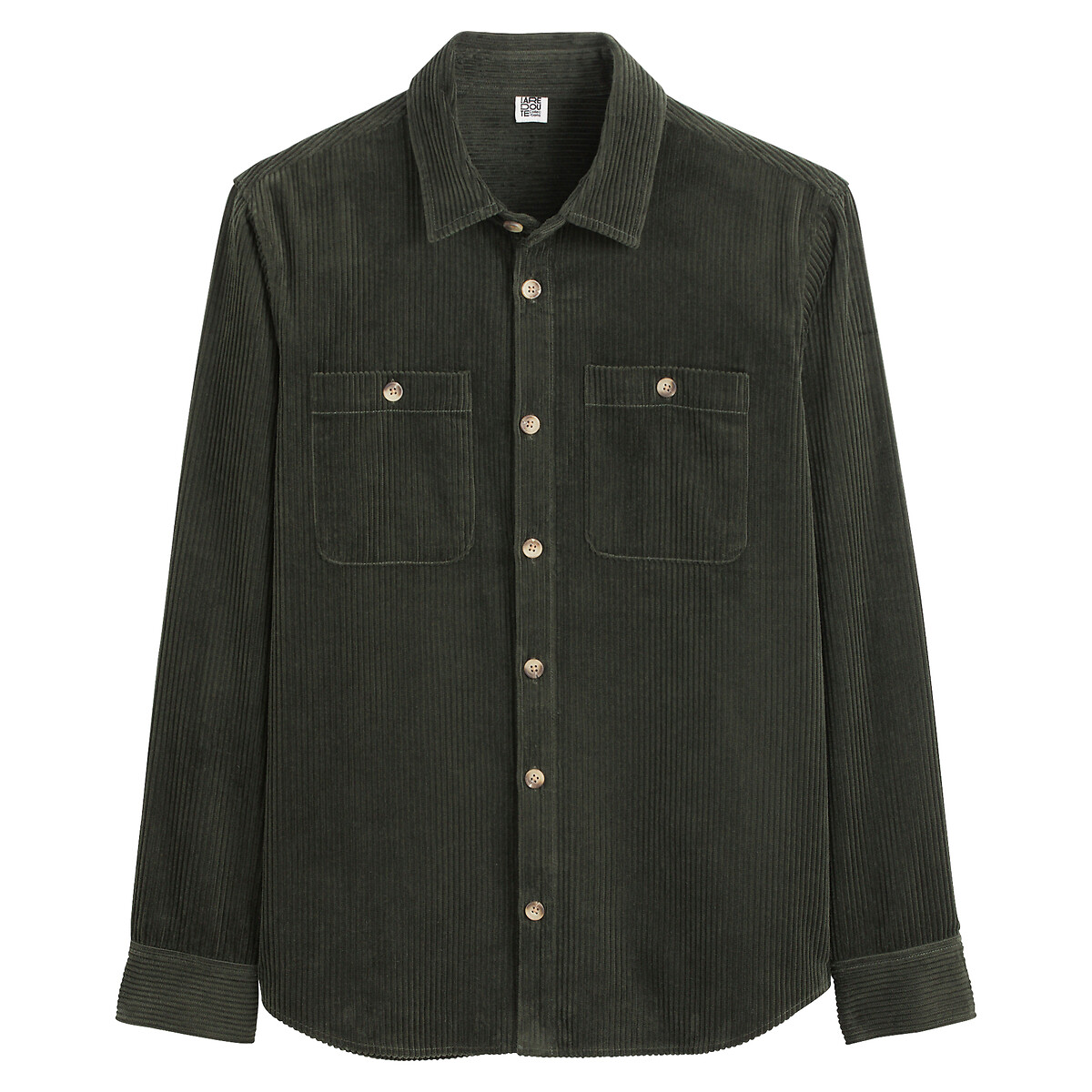 Corduroy Regular Fit Shacket khaki, LA REDOUTE COLLECTIONS