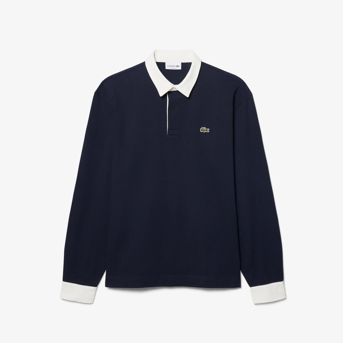 Polo rugby jersey relaxed fit bleu-mxq, LACOSTE