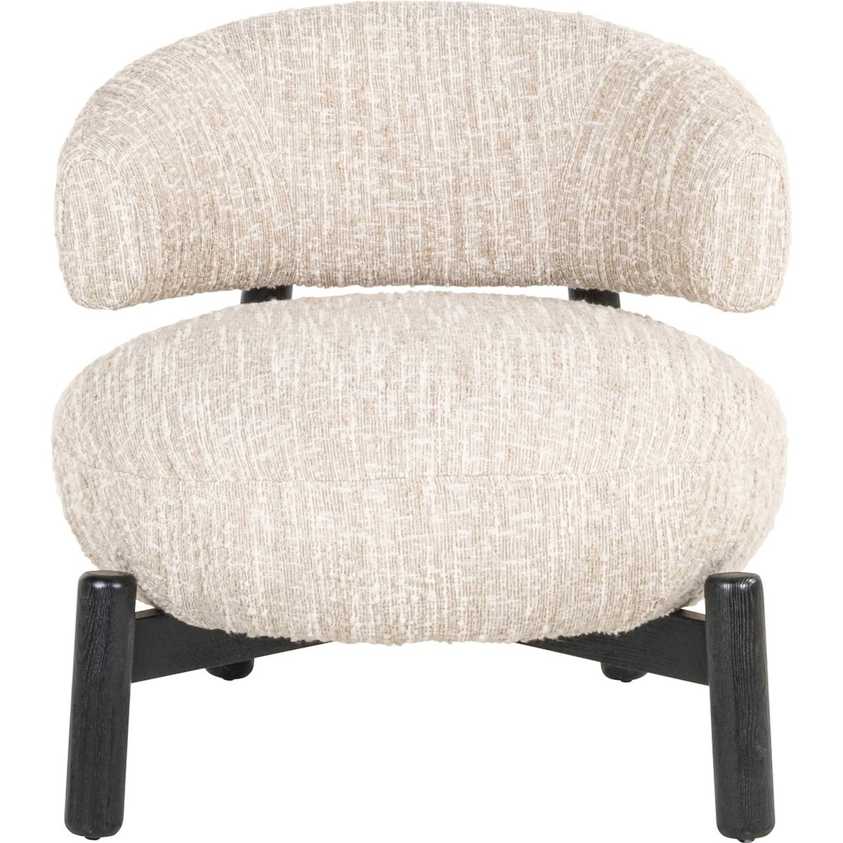 Fauteuil lounge forme organique Ornella beige angora doux, RECOLLECTION