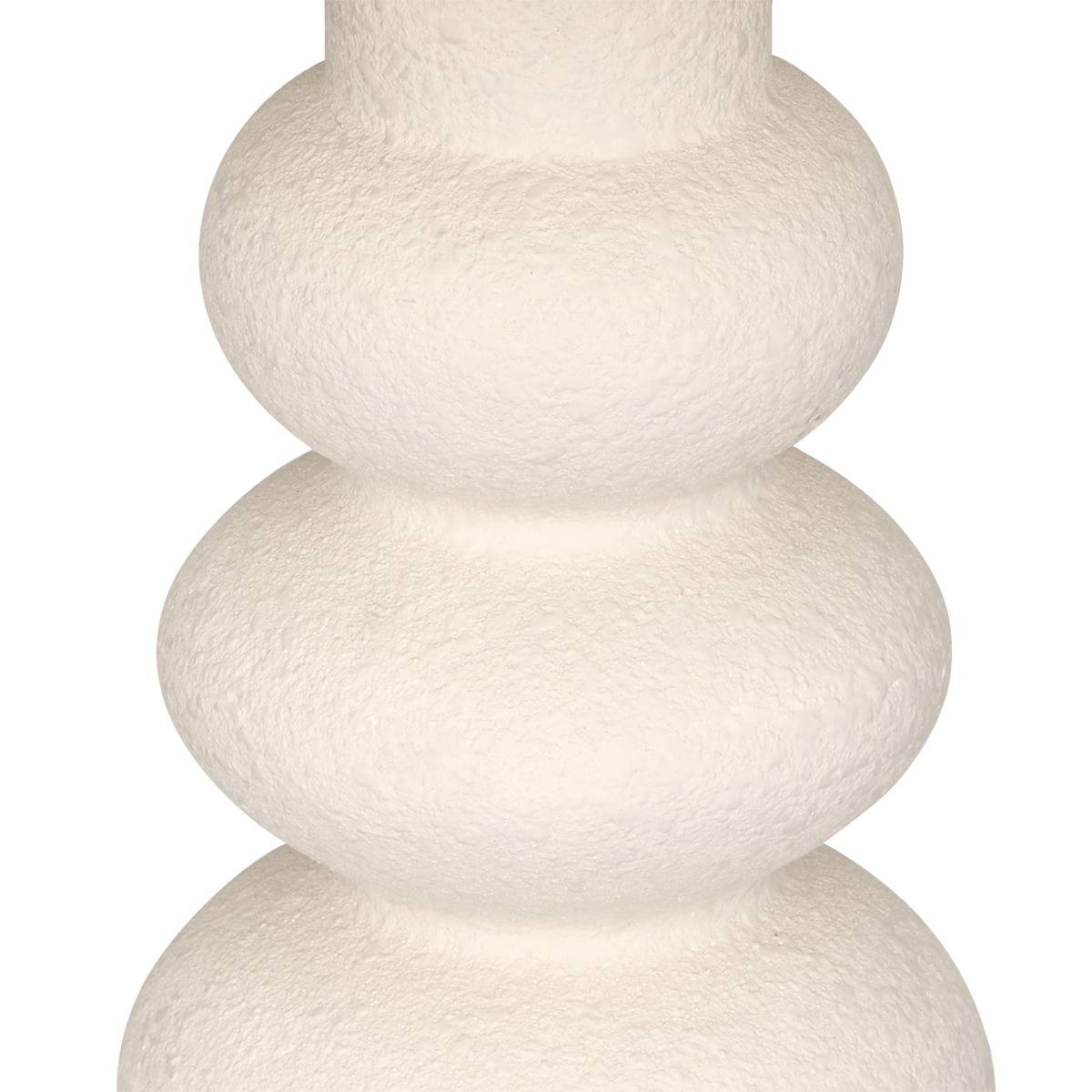 Lampe à poser grès galets abat-jour tissu ALITHA beige, ATMOSPHERA