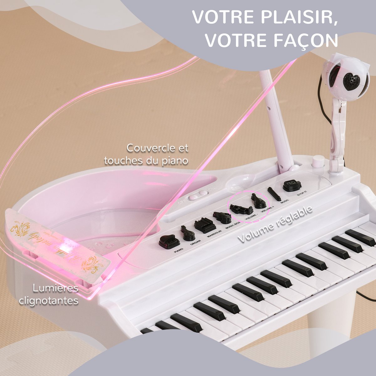 Ensemble de claviers électroniques pour blanc, transparent, AIYAPLAY