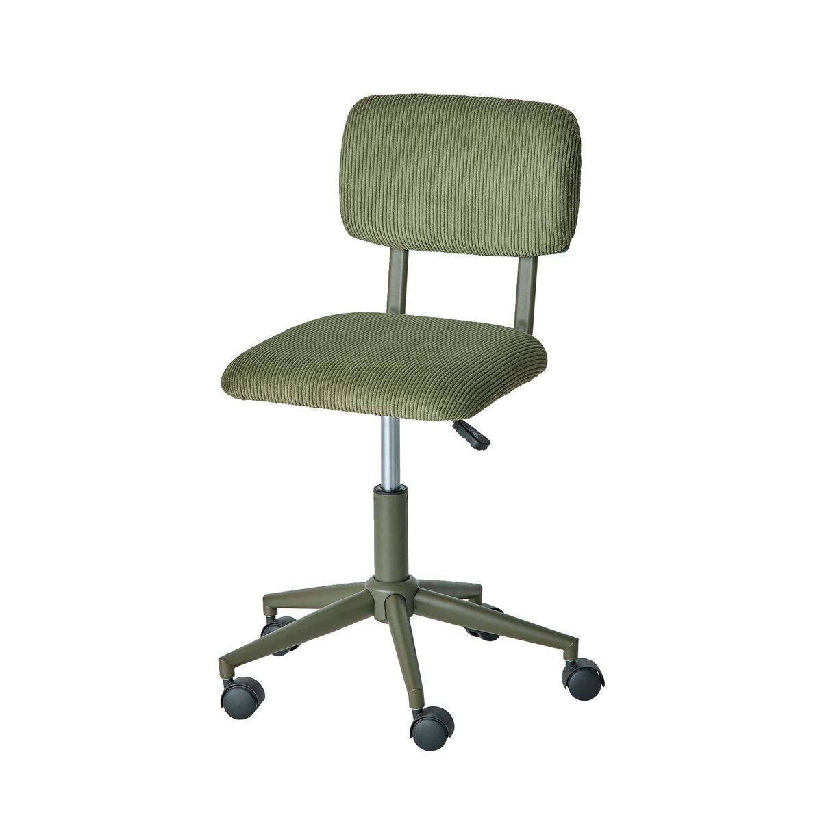 Chaise de bureau à roulettes en velours vert, VERTBAUDET